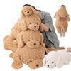 42cm-118cm Simulation Huge High Quality Soft Teddy Dog Plush Doll Pillow Brown White Long Plush Animal Plush Toy Home Decoration