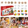 Christmas Advent Calendar Metal Wire Plastic Puzzles 2024 Christmas Countdown Calendar with 24pcs Brain Teaser Toy New Year Gift