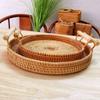 Rattan Tray Storage Basket Rattan Handwoven for Fruit Tea Breadbasket