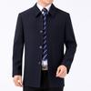 Autumn and Winter Buttoned Wool Cadre Jacket Middle-aged Business Executive Leaders Men's Jacket Lapel Dad Jacket