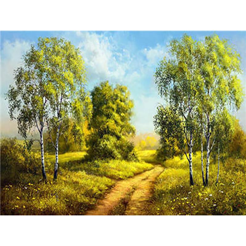 DIY Landscape 5D Diamond Painting Full Round Drill Scenic Diamond Embroidery Cross Stitch Mosaic Kits Resin Wall Art Home Decor