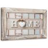Canvas Print, Home Inscription with a Heart In a Vintage Style Frame