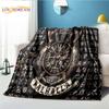 Black Celtic Viking Magical Runic Compass Flannel Blankets Viking Odin Raven Runes Blanket Soft Throw Blanket for Sofa Bed Decor