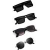 Sheomy Unisex Combo Offer Pack of 4 Shades Glasses Square Sunglasses Rectangle Retro Vintage Narrow Women::Men , MC-462
