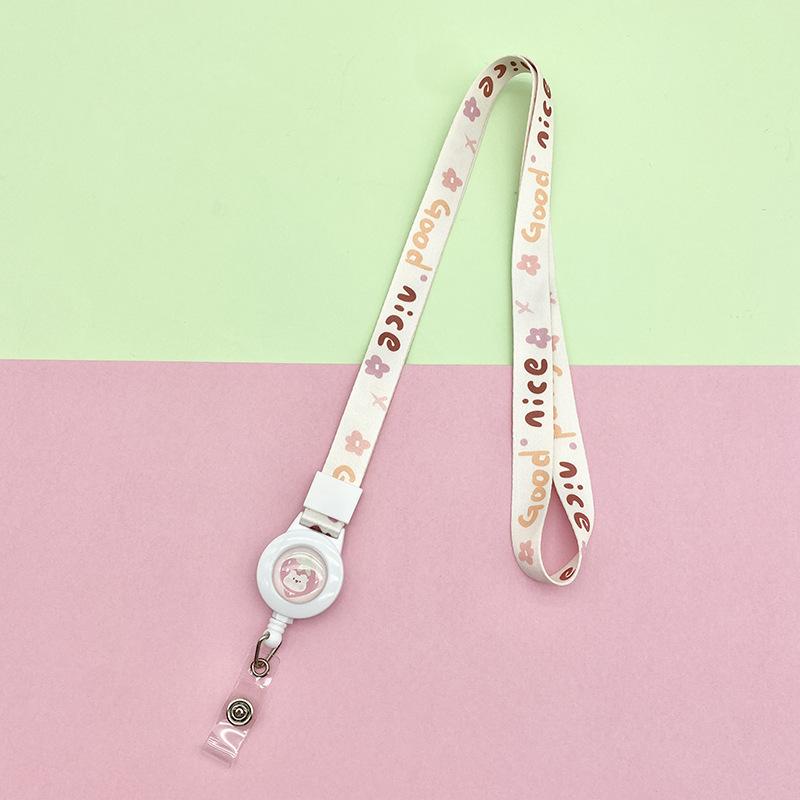 Cute Cartoon Retractable Badge Reels Lovely Animal Floral Fruit ID Card Lanyards Badge Holder Office Accessories School Supplies