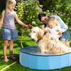 Foldable Pet Pool Large PVC Dog Bath Tub with Drain Valve Non-Slip Base Children Sandbox Pool for Outdoor Beach Use