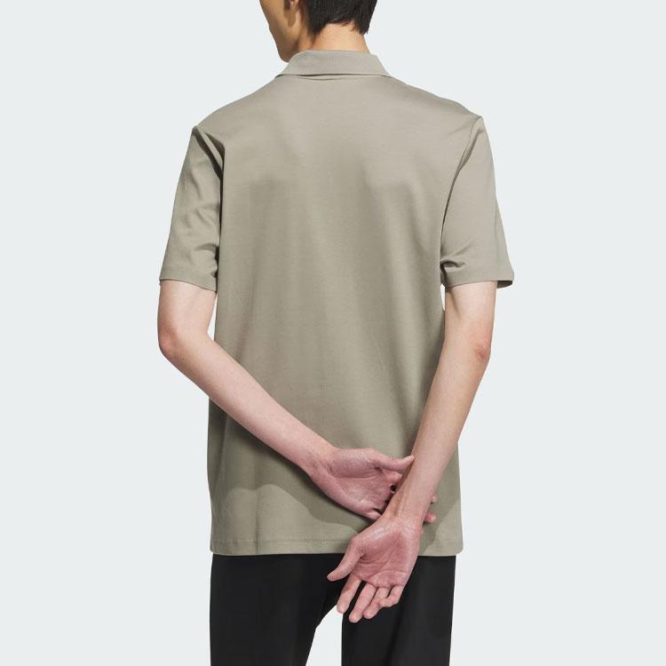 Adidas Short Sleeve Polo Shirt Solid Color Logo Sports Casual Men Tops Pebble-Grey IS4949