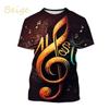 Fashion Women Clothing Musical Note 3D Print T-shirt Personality Hip Hop Street Unisex Tops Tees Harajuku Oversized T Shirt