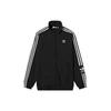 Originals Striped Logo Loose Stand Collar Sports Jacket Men Outerwear Black H41391