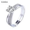 Lindon Classic Copper Alloy Zircon Ring Ladies Jewelry Wedding Promise Party Gift