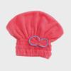 Coral Velvet Quick-Dry Bow Shower Cap for Women
