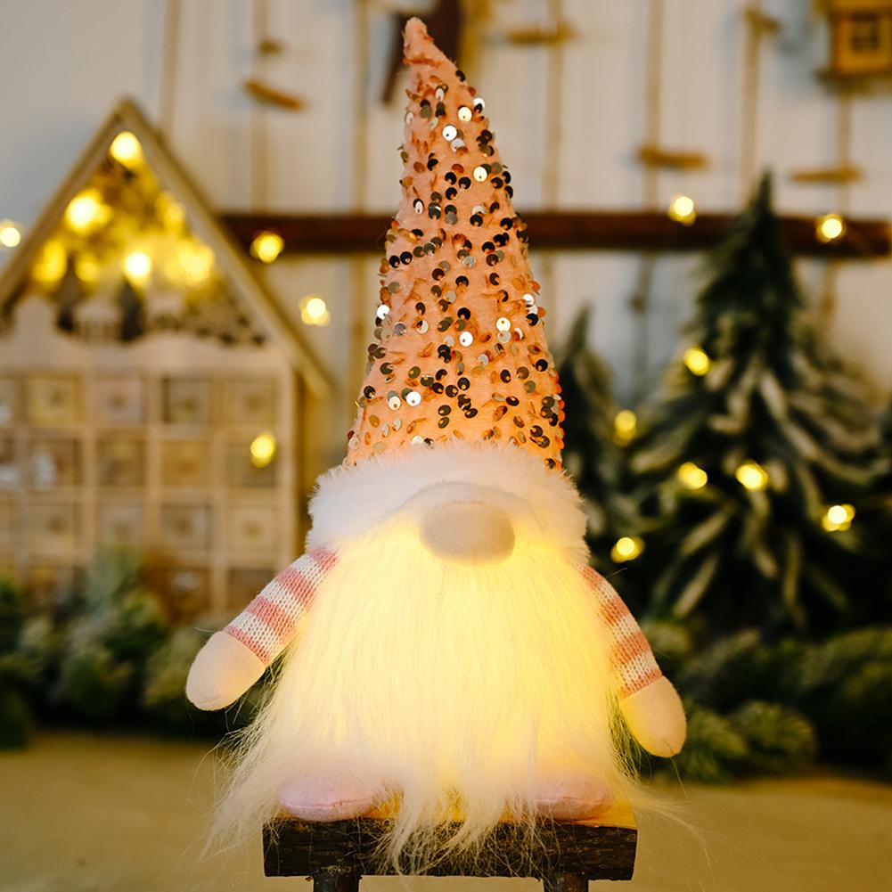 1/2/3pc Christmas Glow Dwarf Doll Christmas Faceless Dwarf Plush Elf Christmas Tree Pendant Nightlight New Year Party Decoration
