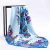 90cm Square Shawls Women Hijab Scarf For Hair Fashion Print Kerchief Neck Scarves Female Silk Satin Bag Scarfs For Ladies Banada