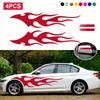 4pcs Fashion Car Stickers Flames Flaming  Auto Body Stickers Stripe Car Door Decals Waterproof Decorative Rearview Mirrror Decal