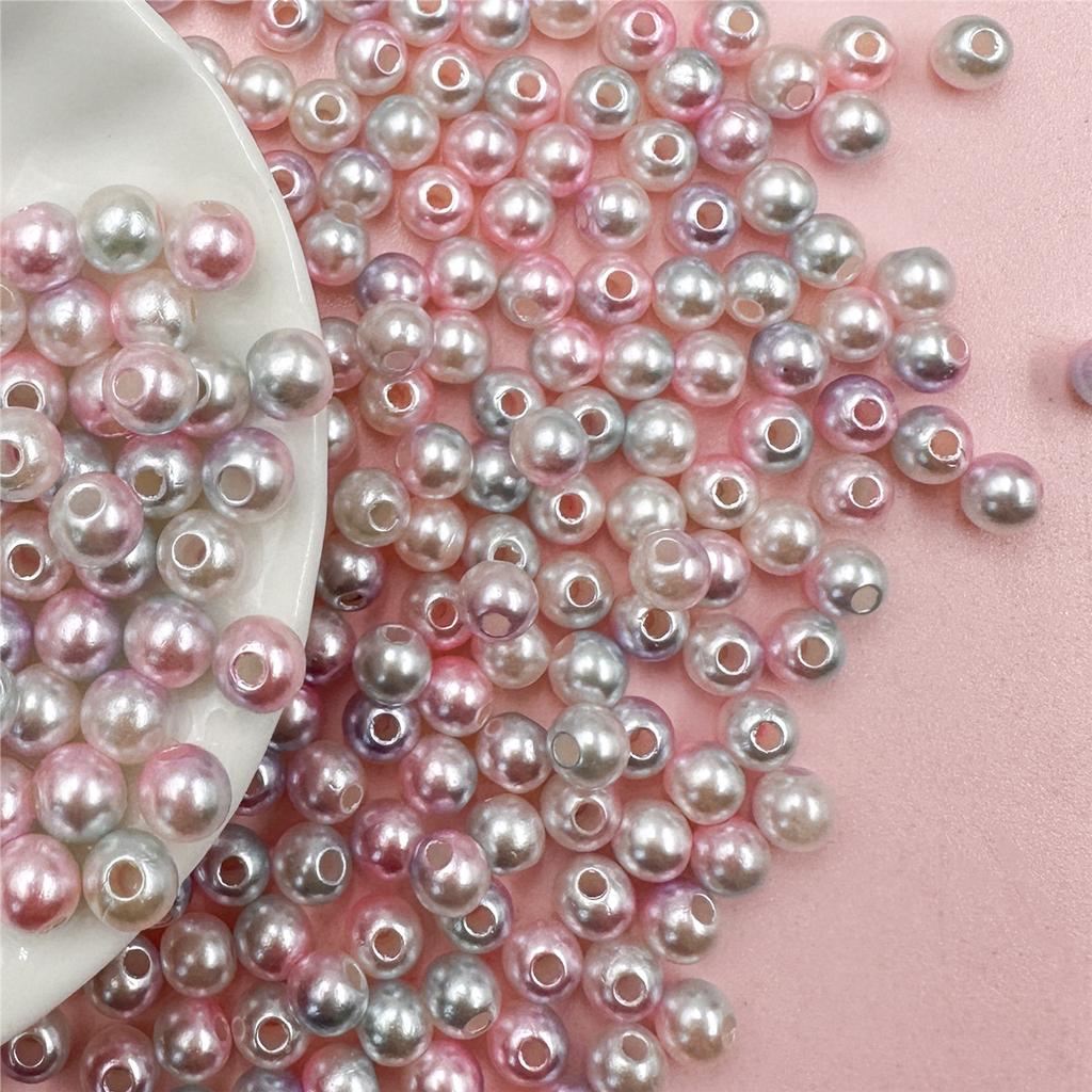 Handmade Illusion Colored Jewelry Accessories 100Pcs Beads Round Beads 6mm Straight Hole DIY Acrylic Women