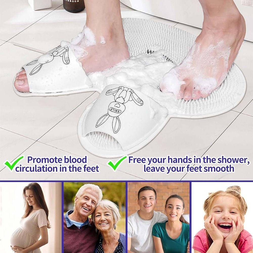 Creative Massage Shower Pad Cute Non-slip Bath Rug Shower Foot Scrubber Mat Bathing Accessories