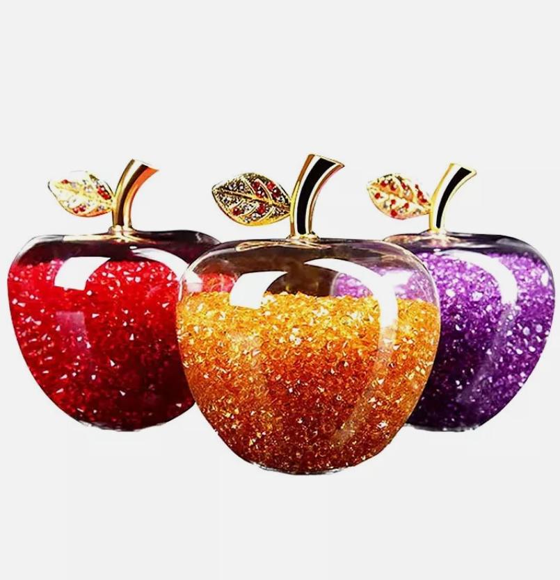 Статуэтка Яблока Блестящий Хрусталь Домашний Декор Украшения на Сочельник Подарок Украшения на Сочельник Домашнее Настольное Украшение 2025
