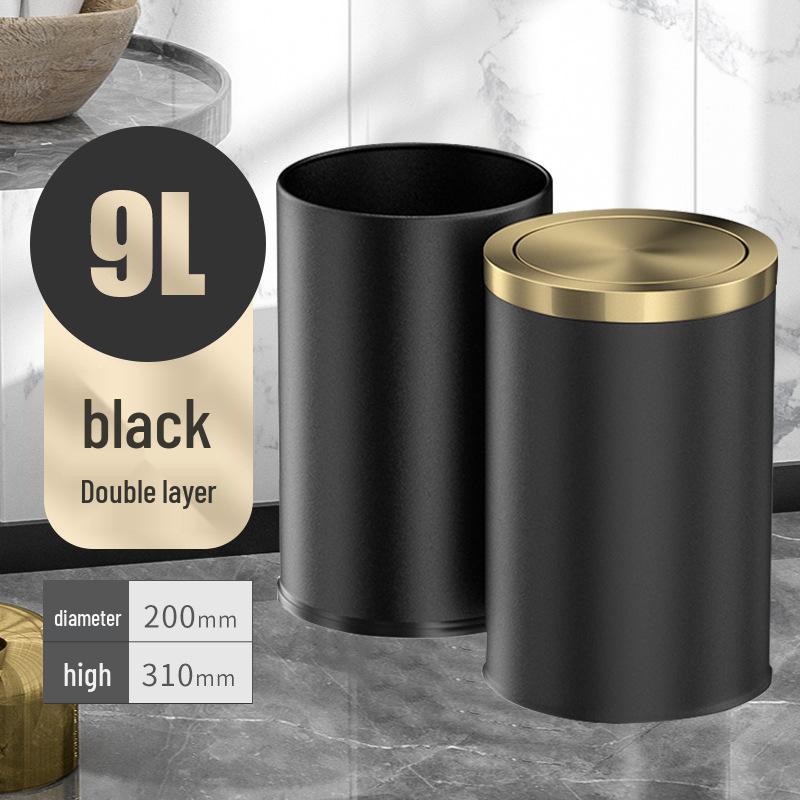 Stainless Steel Swing Lid Trash Can for Home and Kitchen, Light Luxury Design for Bathroom and Living Room.