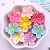 20PCS Mixed Resin 3D Colorful Painted Kawaii Peach Blossom Flat Back Stone Figurines Scrapbook DIY Bow Decor  Accessories