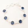 London Blue Topaz Gemstone 925 Sterling Silver Jewelry Bracelet 9" Women Gift RB-9-5