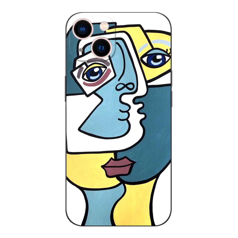 Black Tpu Case For Samsung Galaxy A03 SM-A035 A03 Core A03S A13 A23 LTE A33 A53 A73 4G 5G Picasso Abstract Art Painting