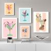 Colorful Botanical Cocktail Art Print Margarita Cocktail Girl Poster Lemon Legs Drinks Canvas Painting Kitchen Club Wall Decor