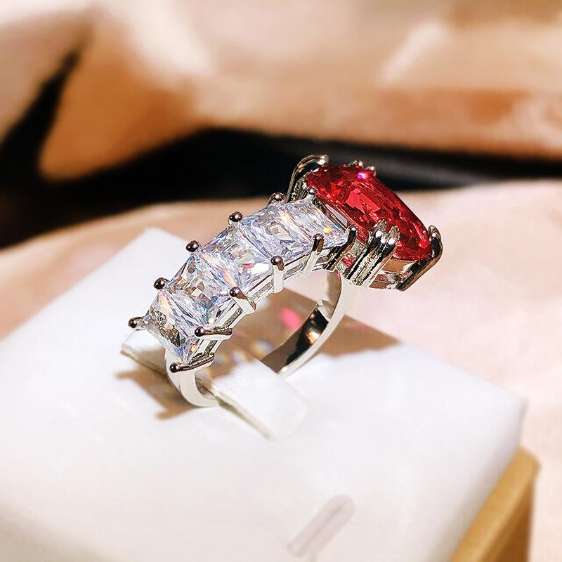 Personalized and Fashionable Colorful Zircon Ring for Women Temperament Open Ring