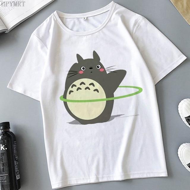 Plus Size Tops Women 'S T -Shirt Fashion Funny Totoro Print T Shirt Summer Harajuku Streetwear O -Neck Short Sleeve Tshirt Clothing