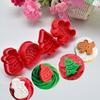 4Pcs/Set Christmas Cookie Biscuit Mold 3D Cookie Plunger Cutter Diy Baking Mould
