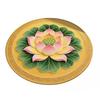 Yousheng Lotus Flower Floor Mat Round Living Room Rug Lotus Pattern Carpet with Non-Slip Backing for Home Office Bedroom Kitchen
