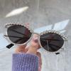 Rhinestone Shiny Sunglasses Unique Luxury for Women Cat Eye Sun Glasses Fashion Alloy Glasses Shades Party Eyewear