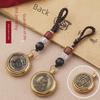 Handmade Pure Brass Zodiac Guardian Keychain with Festival Pendant and Rope
