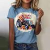 Summer Cartoon Car 3D Printed T-shirts Street Casual Fashion Short Sleeved Round Neck Women's T-shirts