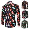 Men Casual Snowflakes Christmas Deer Printed Christmas Shirt Top Blouse