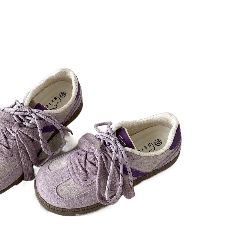 Snow Lauder Purple Niche Design Sense of Moral Training Shoes Women's Students Ugly Cute Board Shoes Retro Casual Sports Shoes Children