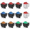 10Pcs Square Rocker Toggle Switch ON/0FF 2Position 4Pin for Auto Boat AC 250V/16A AC 125/20A with LED Light DPST KCD2-201