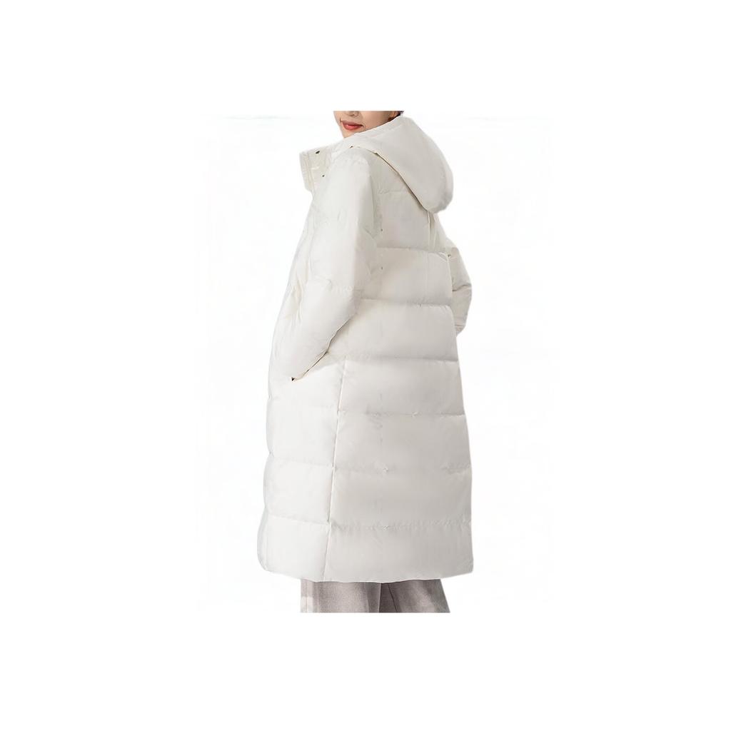 Adidas Warm Fashion Long Hooded Down Jacket Women Outerwear White JL9621