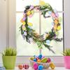 Easter Egg Door Wreath,Artificial Flower Ornament 30cm Indoor Outdoor Spring Wreath Greenery Leaves