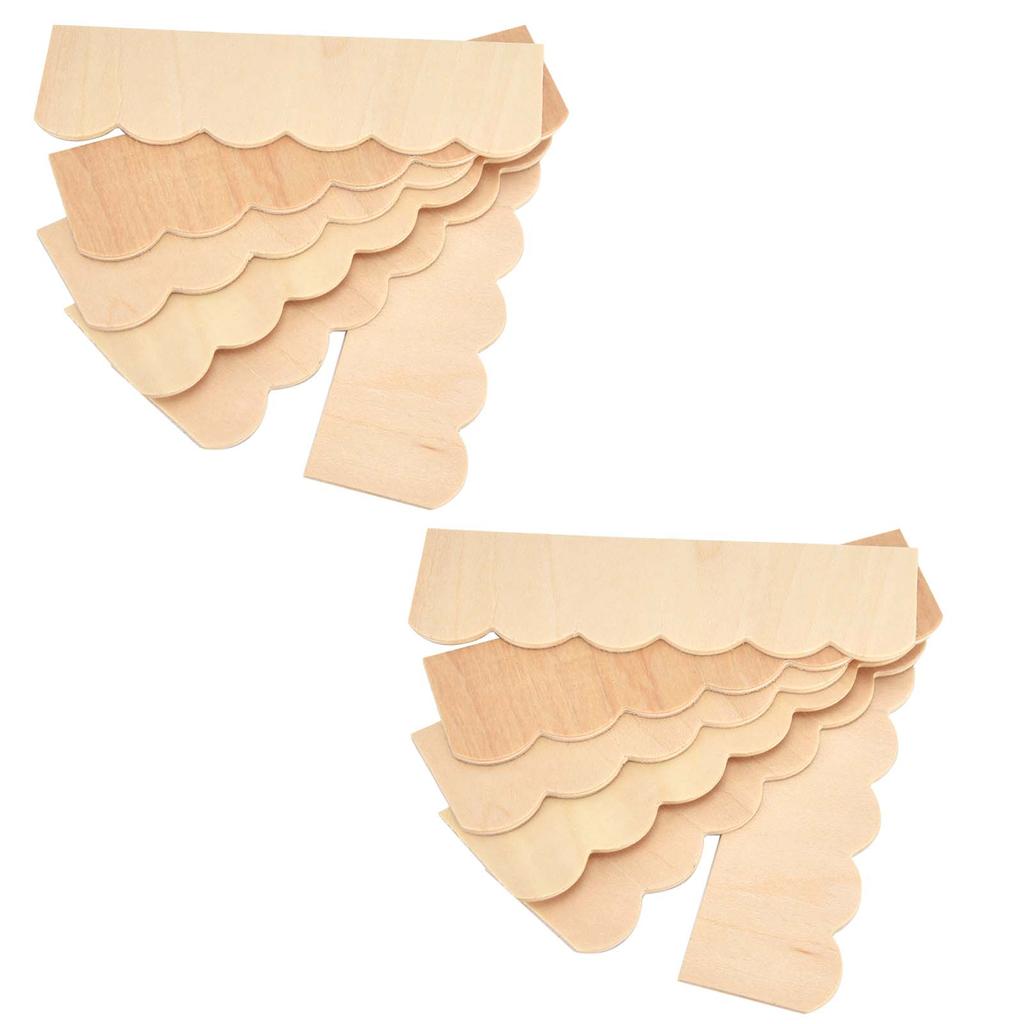 12pcs 1:12 Dollhouse Wooden Shingles Miniature Roof Tiles Decoration Accessories