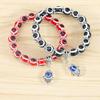 Colorful Blue Eye Bracelet Couple Elastic Bracelet Ball Beads Exaggerated Style Individual Adjustable Stretch Design Wrist Bangle Adult Jewelry