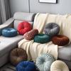 European Luxury Velvet Throw Pillow Cushion Round Fabric Handmade Pleated Wheel Pumpkin Seat Cushion 35cm