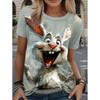 Easter Women's Funny Rabbit Prints T Shirt Short Sleeve Tees Tops 3D Prints O-Neck Shirt Summer Casual Women's Clothing Apparel