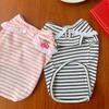 Summer Thin Pet Stripe Tank Top Teddy Cat Cute Cherry Bears Schnauzer Small Dog Clothes Summer Dog Vest Puppy Clothes