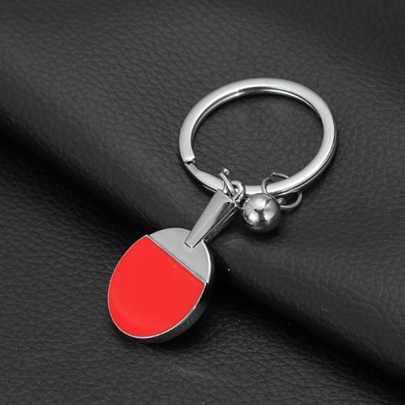 Novelty Creative Sport Table Tennis Racket Keychain Metal Key Ring Holiday Souvenir Keychain Gift