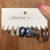Retro Silver Color Hoop Earrings Set Butterfly Snake Drop Earrings Women Simple Elegant Jewelry Accessories