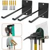 2-Pack Space Saving Storage Metal Wall Mount Garage Hooks for Garden Tools, Chairs, Hoses, Bulk Items, Ropes, Hovels, Rakes, Brooms, Mop, Spade Garage