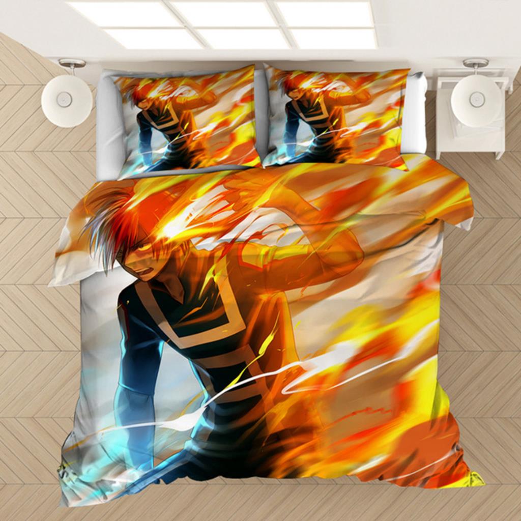 My Hero Academia Bedding Set Anime 3D Print Duvet Covers Pillowcases Home Textile Luxury Cartoon Queen King Size Boys