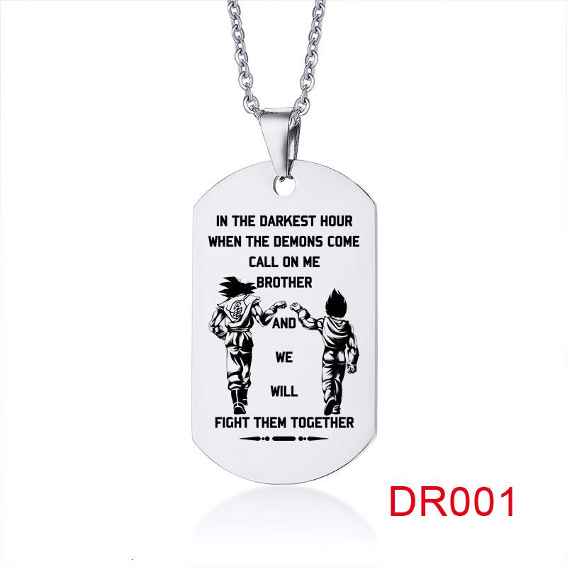 In the Darkest Hour When Demons Come Brothers Dog Tags for Men Stainless Steel Pendant BFF Necklaces Fraternal Gift