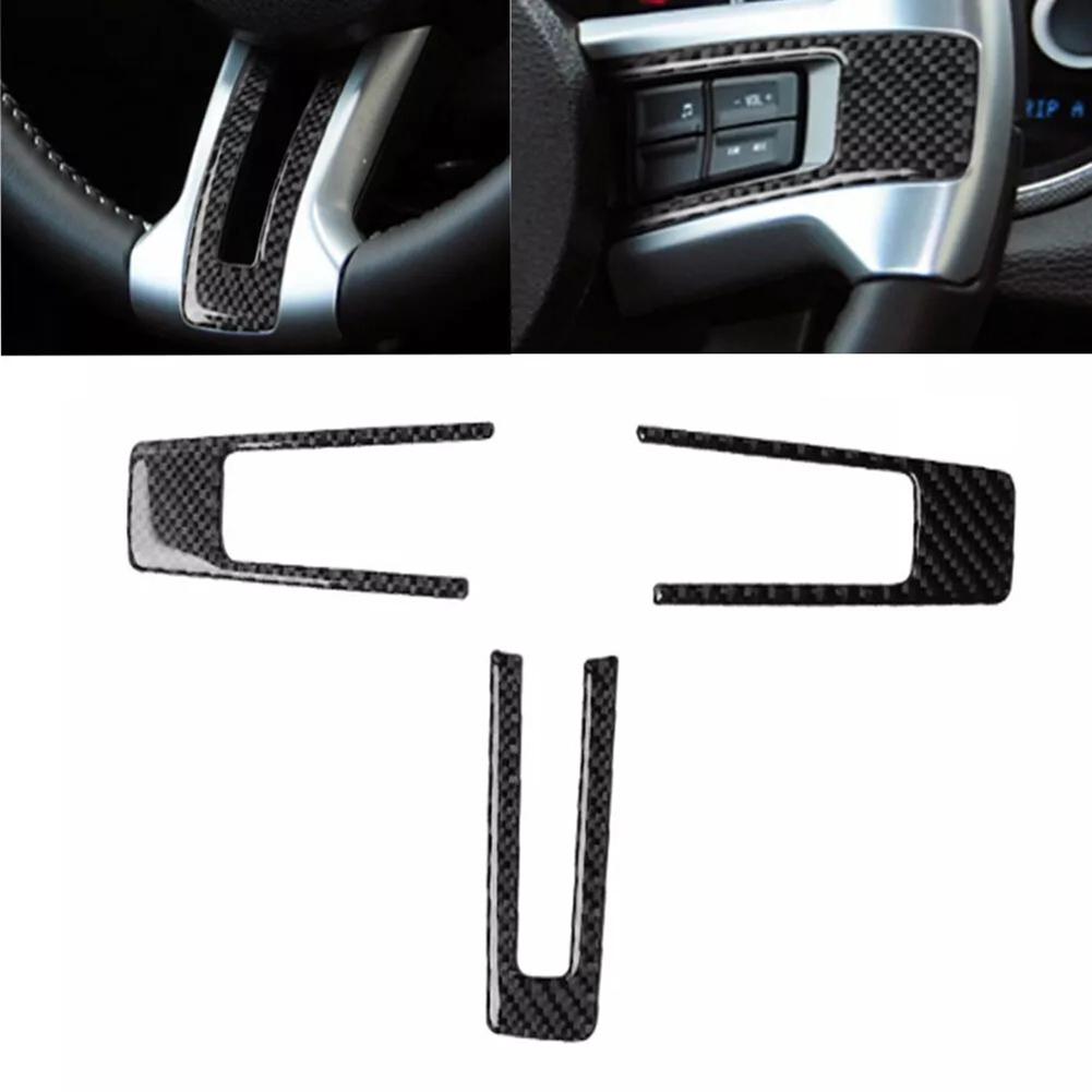 1set Car Carbon Fiber Steering Wheel Frame Trim Cover Sticker-Decals For Ford For Mustang 2009-2013 Interior Mouldings Accessori