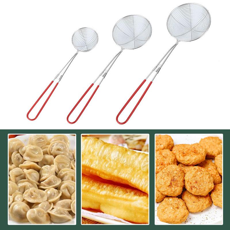 Stainless Steel Colander Sieve,Wire Skimmer Spoon With Handle For Hot Pot Eating